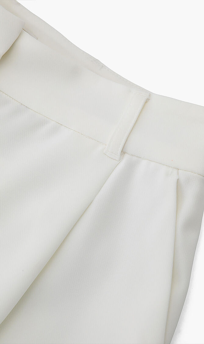 Cropped Stretch Twill Belted Pants