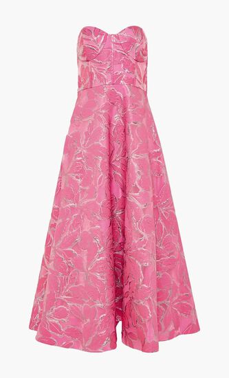 Amelia Floral Jacquard Midi Dress