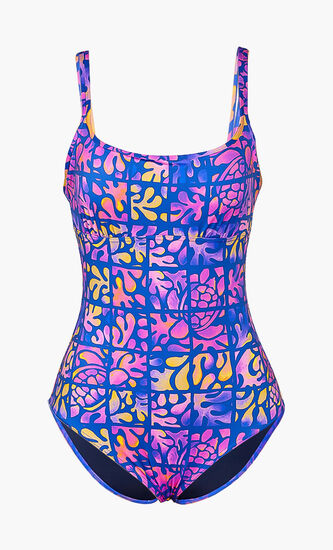 Feria Printed Bustier One-piece Swimsuit