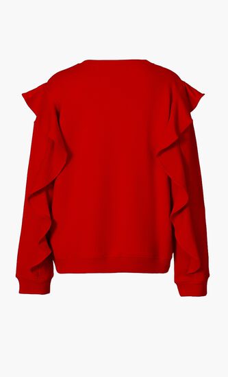 Ruffle Sleeves Sweatshirt
