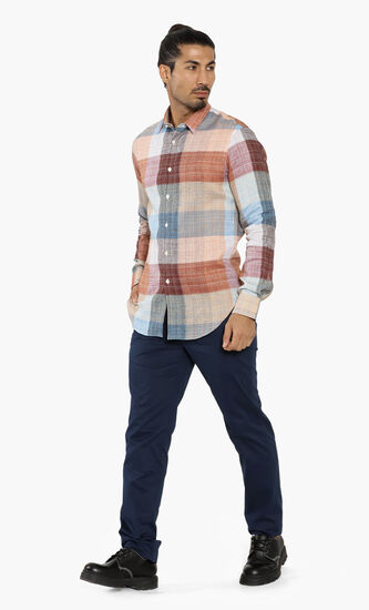 Slim Fit Linen Long Sleeves Shirt