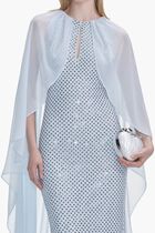 Rhinestone Cape Maxi Dress