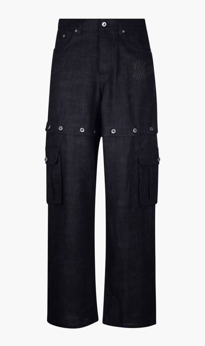 90SLOGO LINEN BUTT CARGO PANT SALONE BL