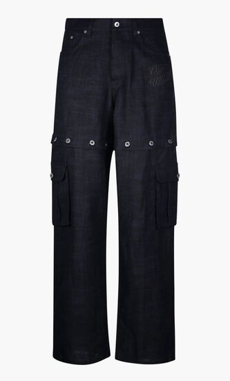 90SLOGO LINEN BUTT CARGO PANT SALONE BL