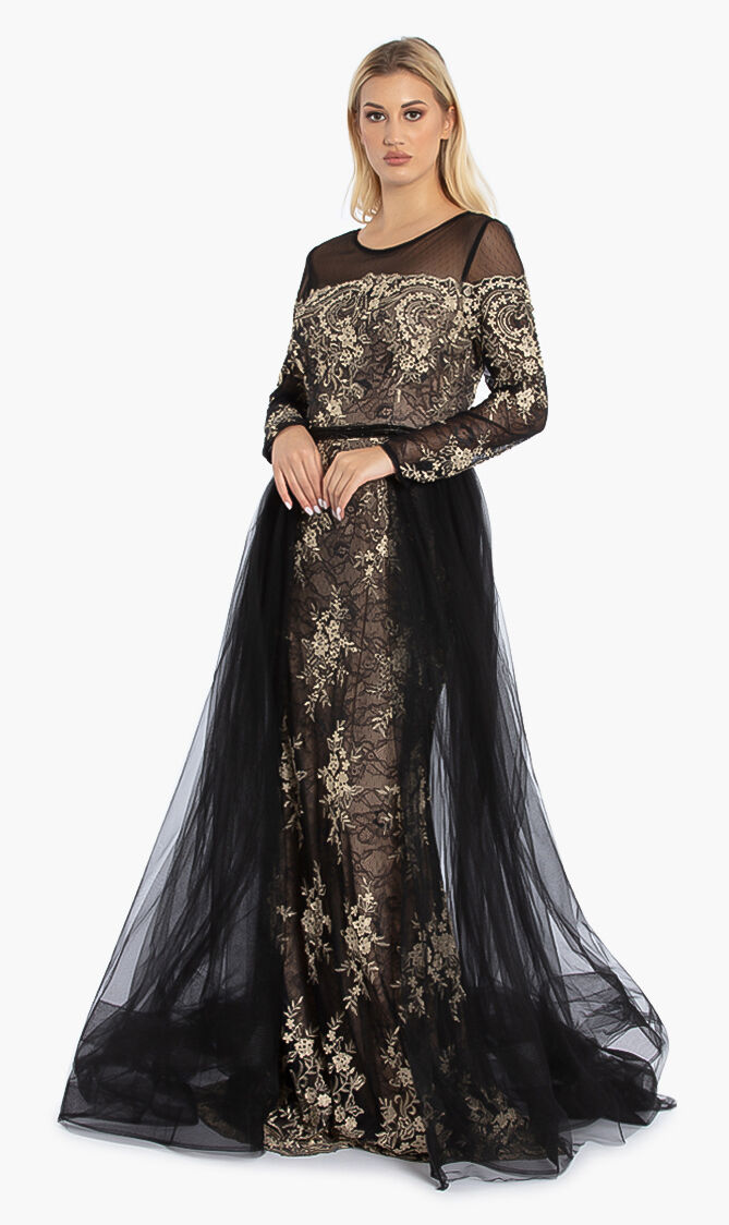 Embroidered Evening Dress