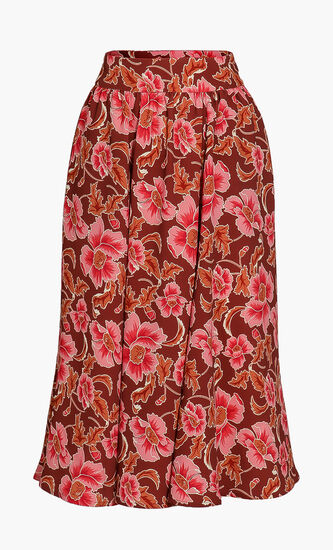 Floral Printed Midi Skirt