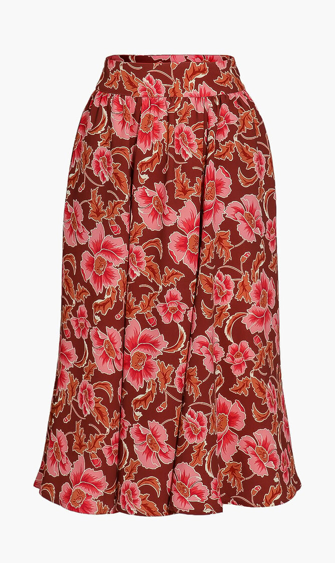 Floral Printed Midi Skirt