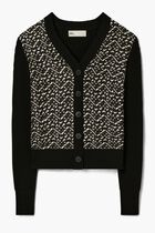 Silk Front Wool Cardigan