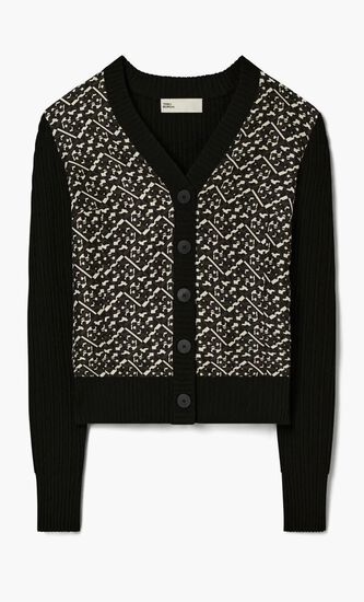 Silk Front Wool Cardigan