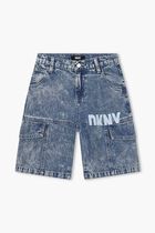 Logo Print Denim Shorts