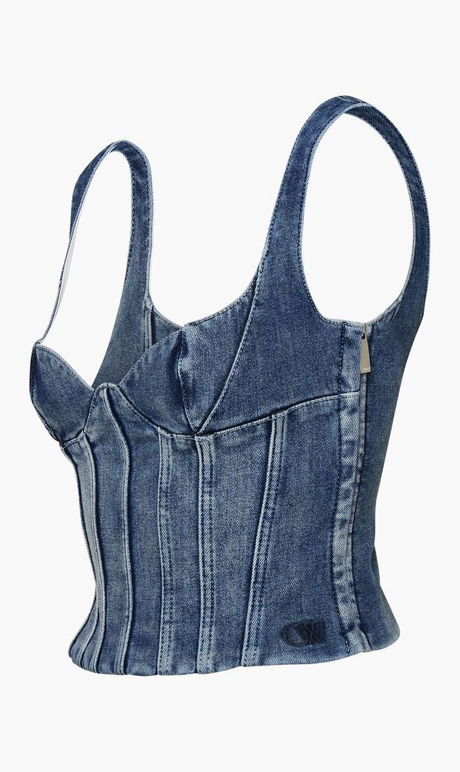 BUSTIER TOP EXTREME WASH BLUE NO COLOR