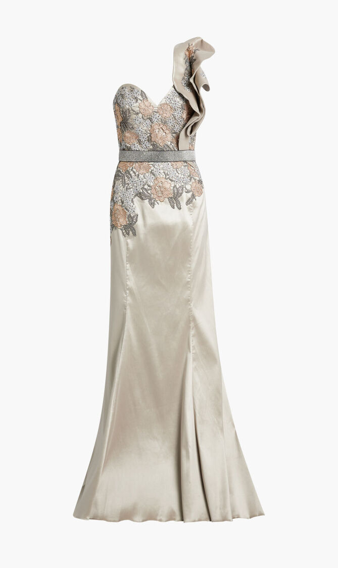 3D LACE LONG DRESS