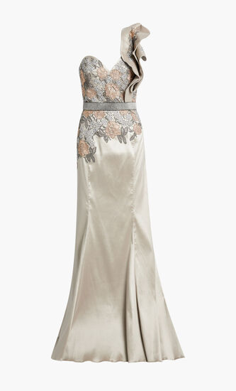 3D LACE LONG DRESS