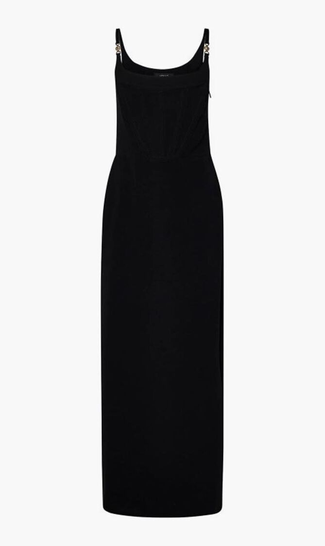 Medusa 95 Black Silk Cady Corset Column Dress