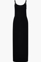 Medusa 95 Black Silk Cady Corset Column Dress