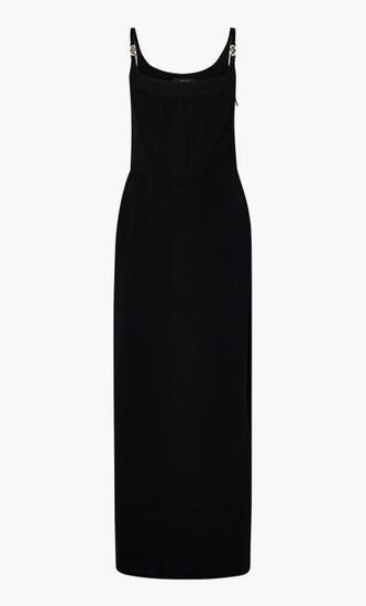 Medusa 95 Black Silk Cady Corset Column Dress