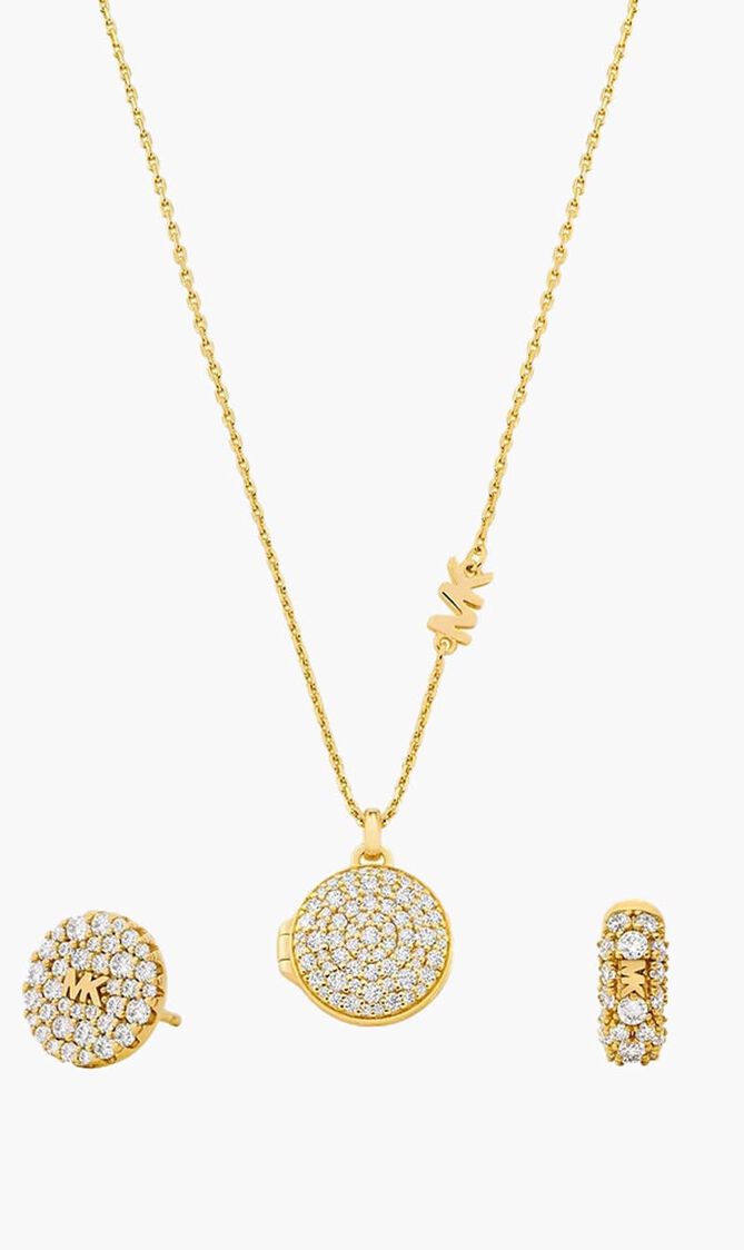 SET NECKLACE WITH EARRING GOLD