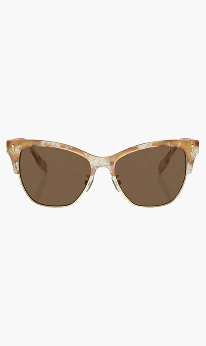 CAT EYE TORY HORN FRAME WITH DARK BROWN LENS 53