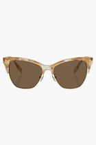 CAT EYE TORY HORN FRAME WITH DARK BROWN LENS 53