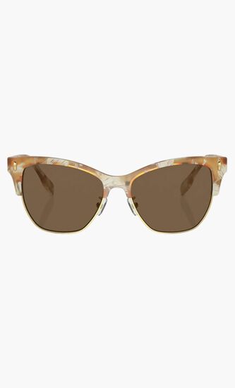 CAT EYE TORY HORN FRAME WITH DARK BROWN LENS 53