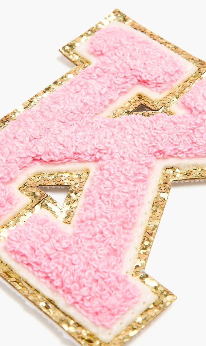 Chenille Sparkle Letter 'K' patch