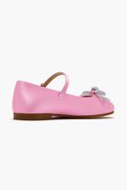 DOUBLE BOW PINK SATIN MINI BALLERINA