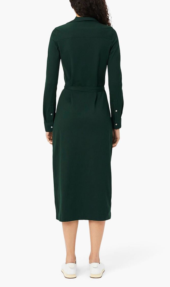 Slim Fit Polo Collar Wrap Dress