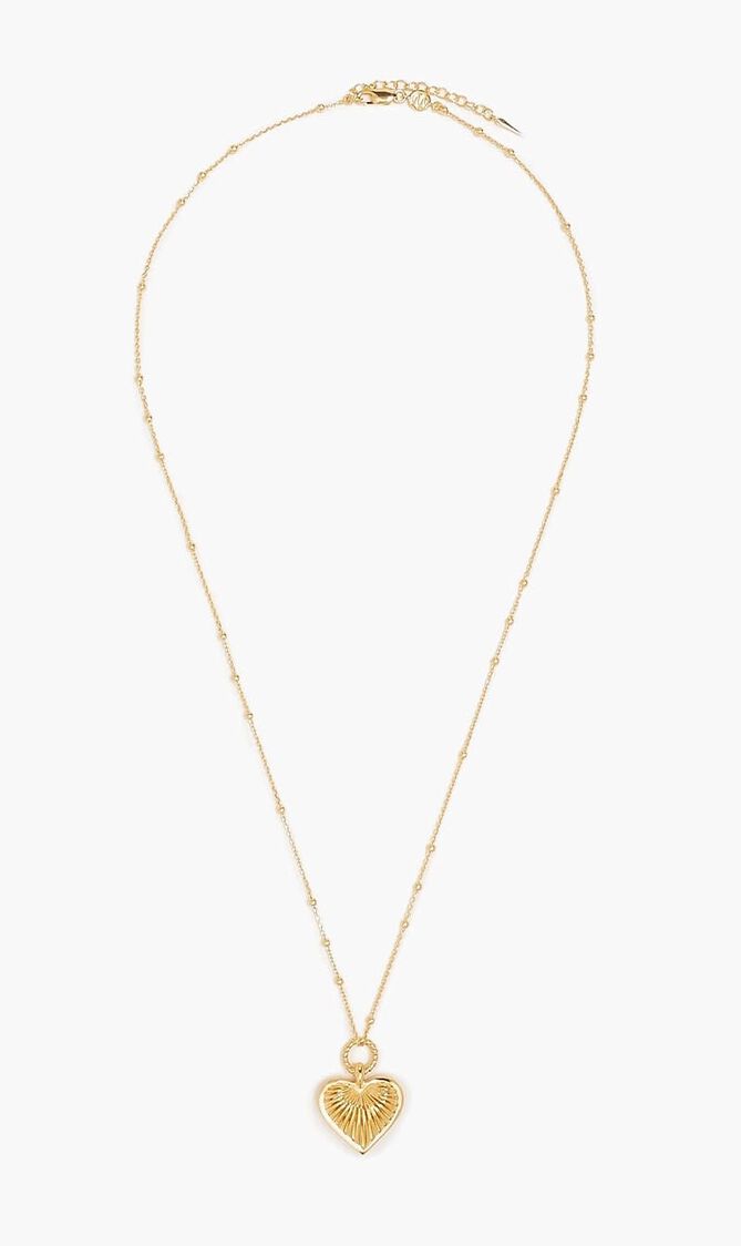 Ridge Heart Charm Necklace