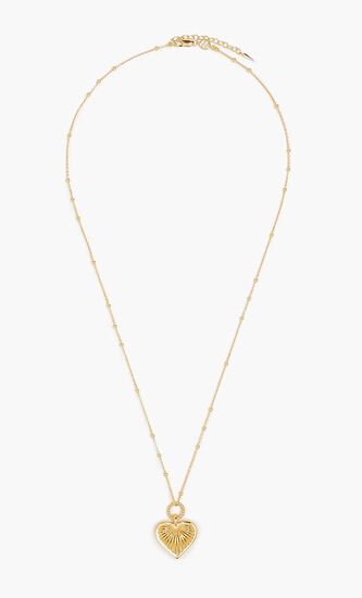 Ridge Heart Charm Necklace