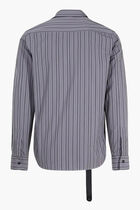 BUCKLEUP POPL STRIPE SHIRT DARK GREY BLA
