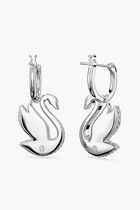 SJC ICONIC SWAN PE HOOP EARRINGS WHI/RHS