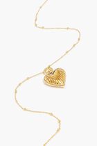 Ridge Heart Charm Necklace
