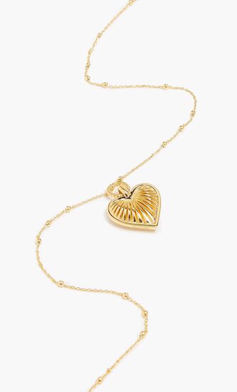 Ridge Heart Charm Necklace