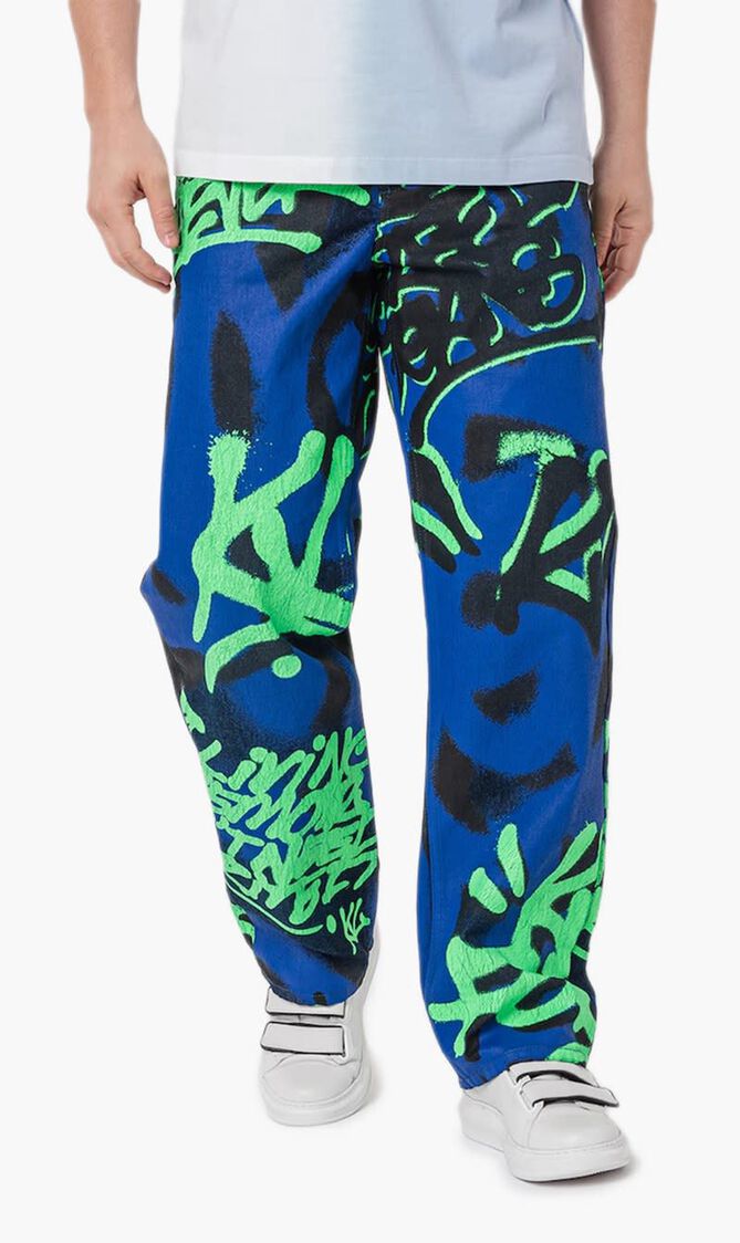 KLJ RELAXED GRAFFITI DENIM