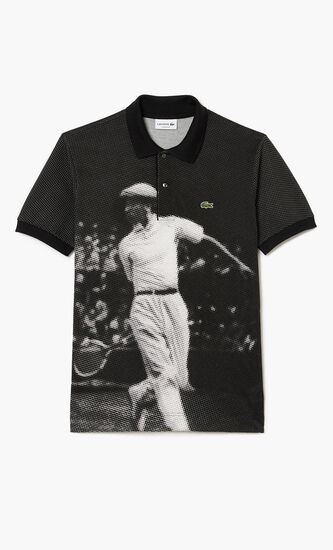 Rene Lacoste Print Polo Shirt