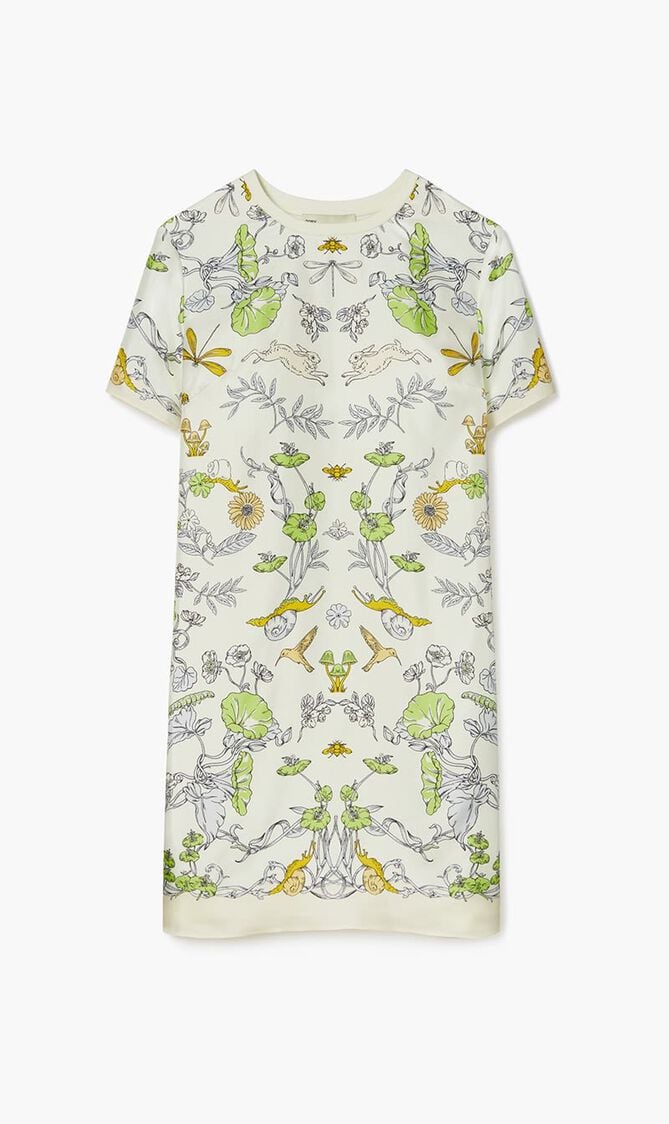 SILK FRONT T-SHIRT DRESS
