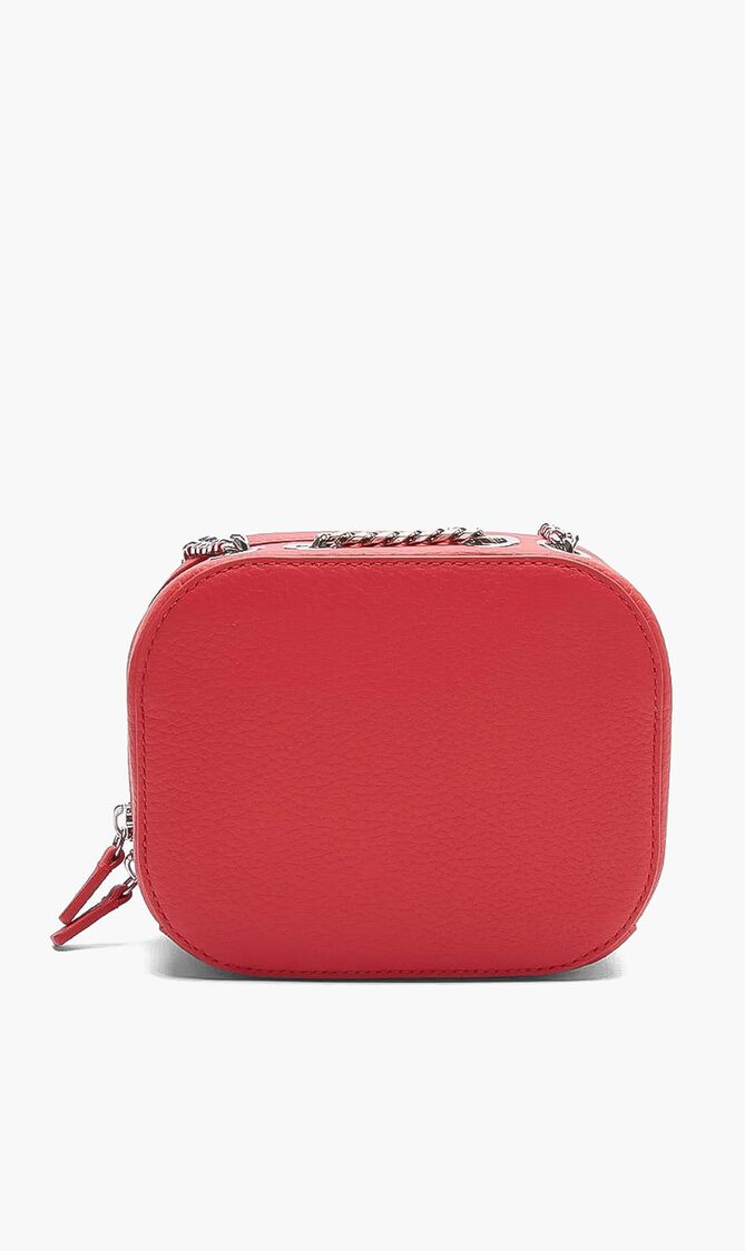 Croco Crew Zippered Grained Leather Shoulder Bag