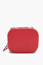 Croco Crew Zippered Grained Leather Shoulder Bag