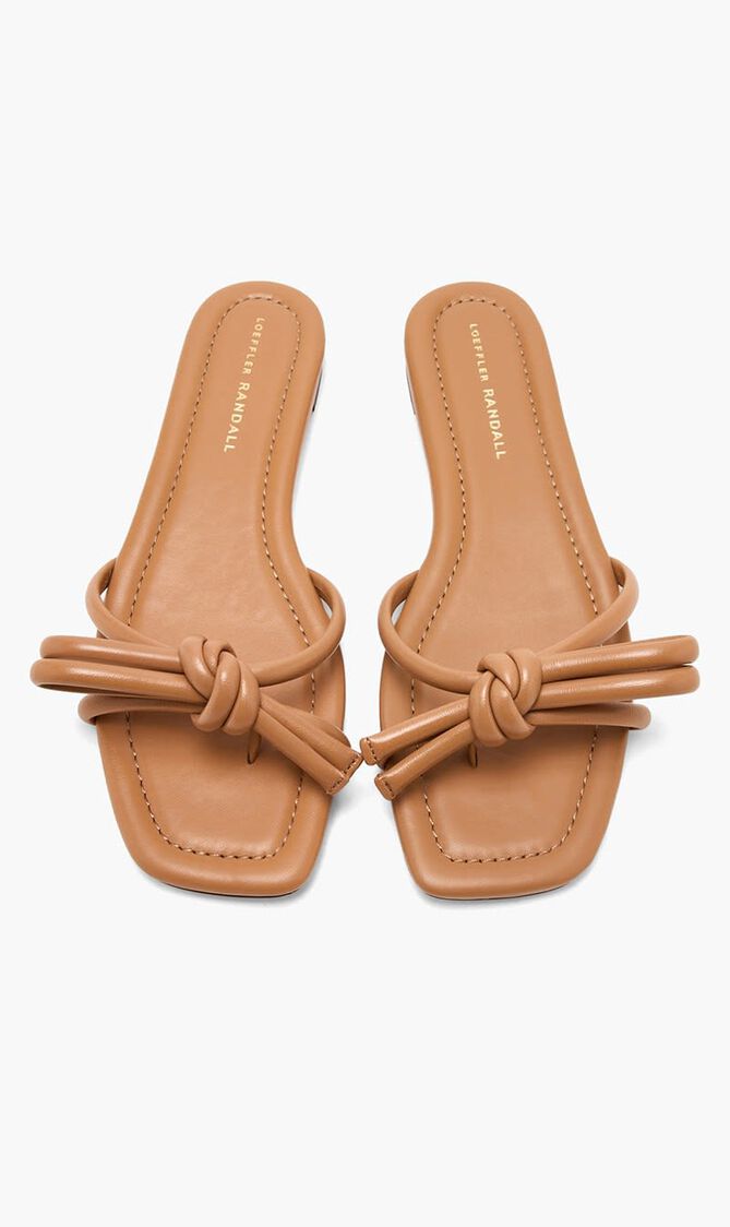 HADLEY LEATHER BOW FLAT SANDAL