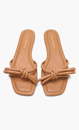 HADLEY LEATHER BOW FLAT SANDAL