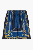 SHORTS VERSACE NAUTICAL PRINTED SILK TWILL FABRIC