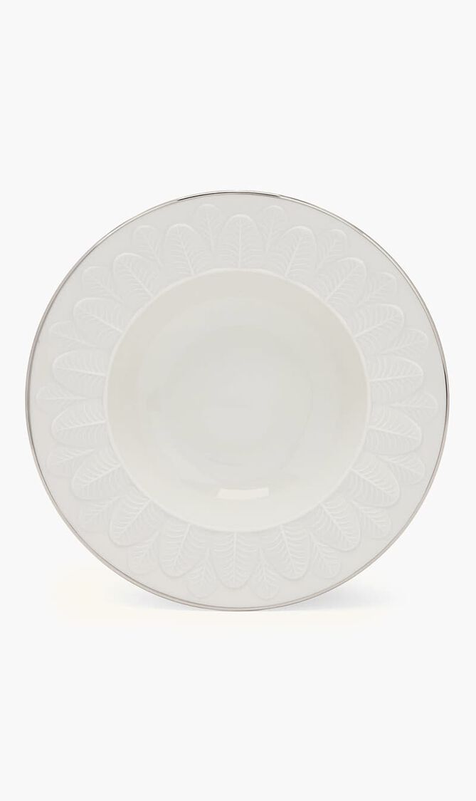VLI PEACOCK RIM SOUP 21 CM SHINY WHITE - PLATINUM