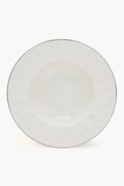 VLI PEACOCK RIM SOUP 21 CM SHINY WHITE - PLATINUM