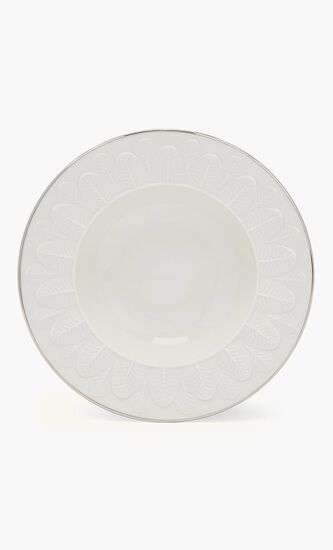 VLI PEACOCK RIM SOUP 21 CM SHINY WHITE - PLATINUM