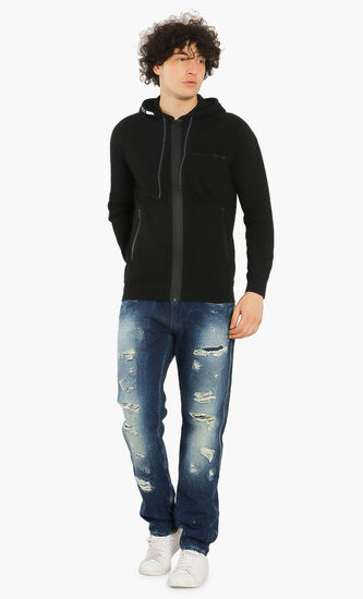 Contrast Logo Hoodie Sweatshirt