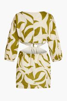 ILANA DRESS-PUFF SLEEVE MINI DRESS WITH CENTER AND SIDE CUTOUTS AND ELASTIC WAIST ILANA DRESS-PUFF SLEEVE MINI DRESS WITH CENTER AND SIDE CUTOUTS AND ELASTIC WAIST