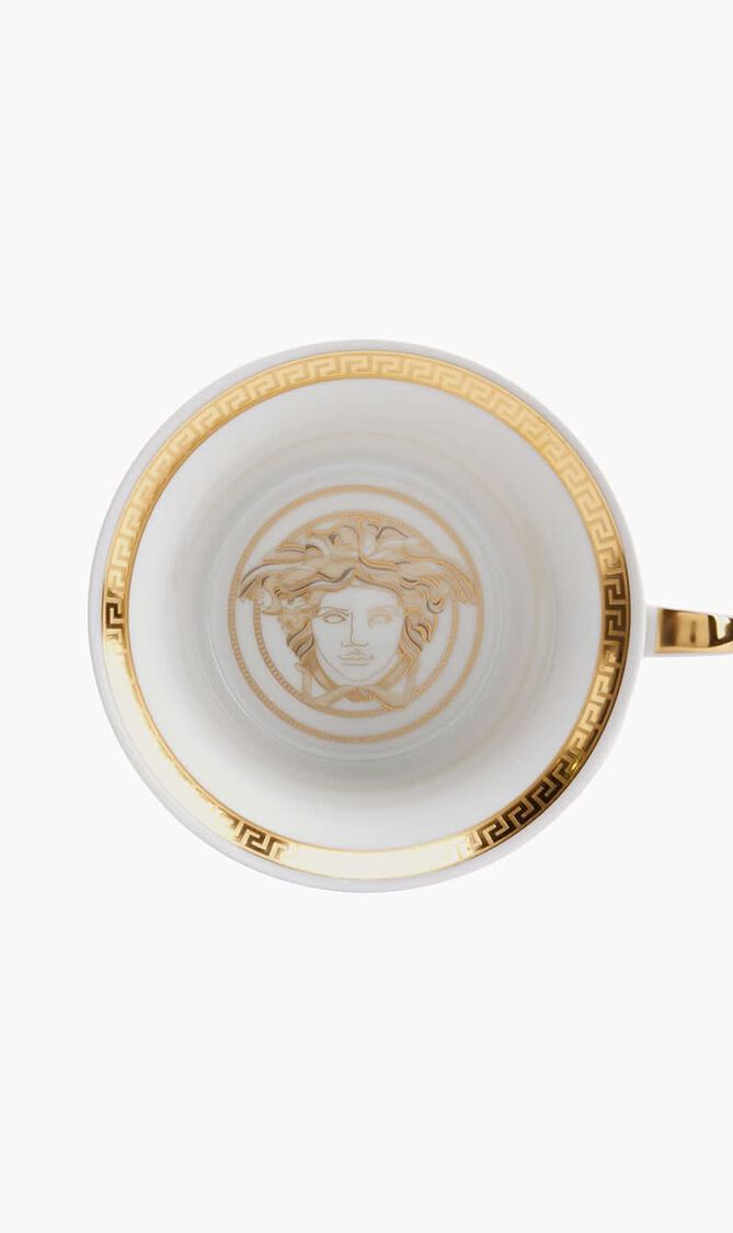 Medusa Gala Tea Cup & Saucer White Set Of 6