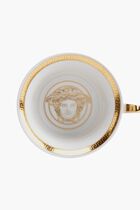 Medusa Gala Tea Cup & Saucer White Set Of 6