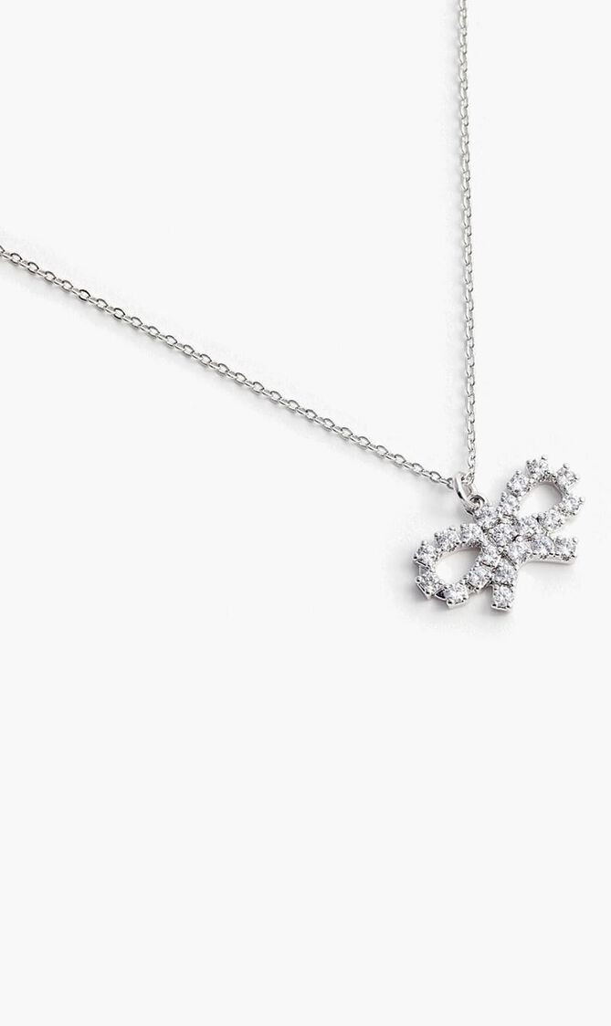 Micro Crystal Bow Necklace