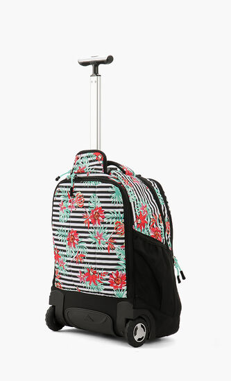 Tropical Stripe Wheeled Backpack